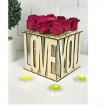 Оригінальна дерев`яна підставка для квітів зі скляними пробірками - image-0